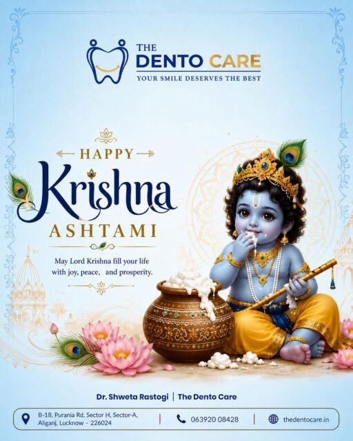 ✨ Happy Krishna Ashtami! 🦚🙏
May Lord Krishna bless you and your family with good health, beautiful smiles, happiness, peace, and prosperity. Wishing you a joyful and blessed Krishna Ashtami! 💙
Krishna Ashtami, Janmashtami, Dental Care, Healthy Smile, Oral Health, Family Dentist, Lucknow Dentist, The Dento Care, Dr. Shweta Rastogi
#happykrishnaashtami #janmashtami #jaishrikrishna #KrishnaBlessings #thedentocare #healthysmile #oralhealth #dentalcare #SmileCare #FamilyDentist #lucknow #drshwetarastogi